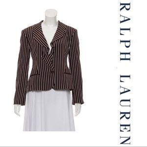 Ralph Lauren Collection striped ruffle blazer